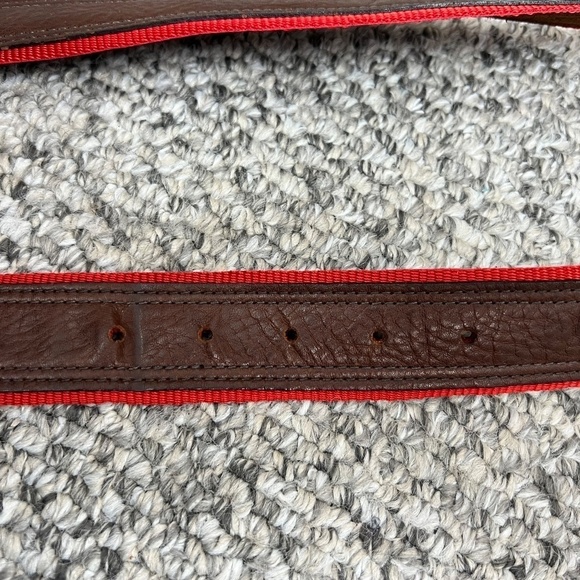 Fullum & Holt brown leather red webbing belt 34 - Picture 4 of 10
